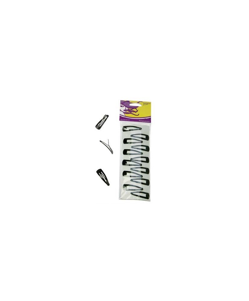 Barrettes Dany Noires x 12 (40/12mm) - IB